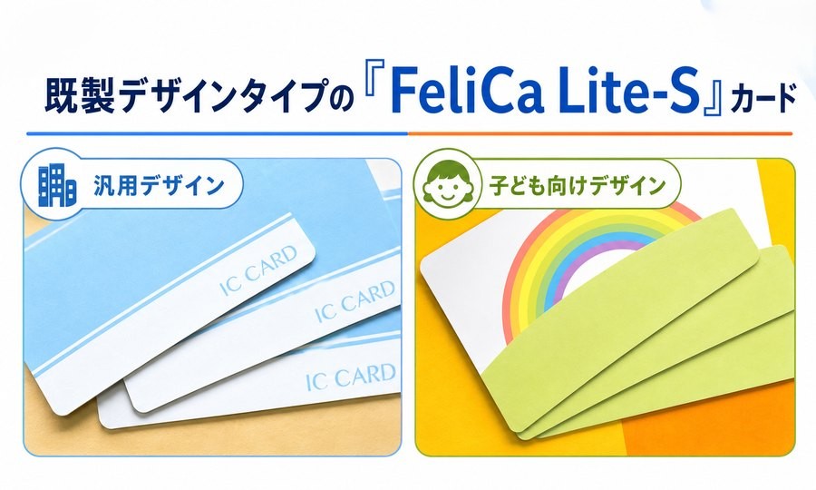 既製デザインタイプのFeliCa Lite-Sカード／汎用デザインと子ども向けデザイン